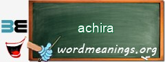WordMeaning blackboard for achira